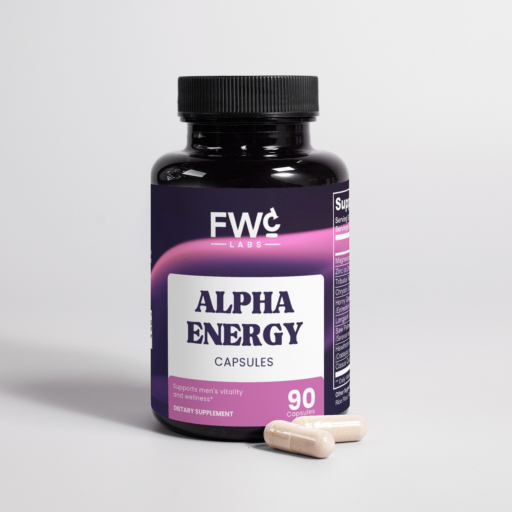 FWCLABS Vitality & Mineral Complex - Premium Zinc & Magnesium Supplement | Botanical Blend with Tribulus & Saw Palmetto - Daily Lifestyle Support - Non-GMO - 90 Capsules